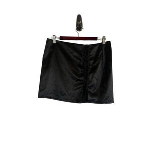 Neutral Lace Up Mini Skirt M Black Vampire Grunge Skater Y2K Retro Chic Festival